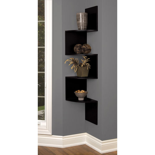 Provo 4-Shelf Wall Shelf - Black