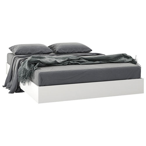 Acapella Modern Platform Bed - Double - White