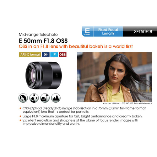 Sony E-Mount APS-C 50mm f/1.8 OSS Portrait Prime Lens | Best Buy