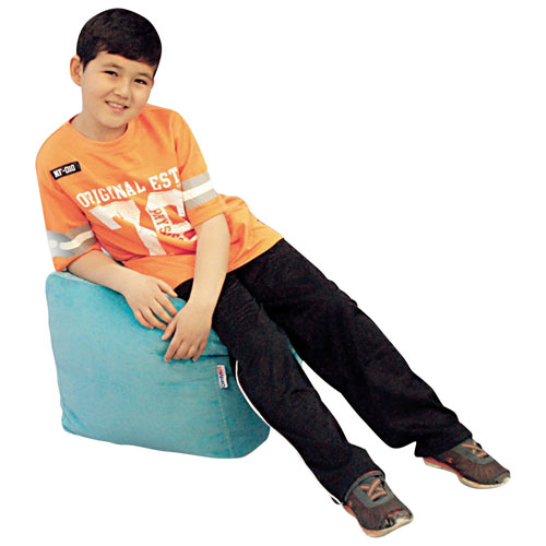 Fauteuil poire cubique de Comfy Kids - Bleu éclatant