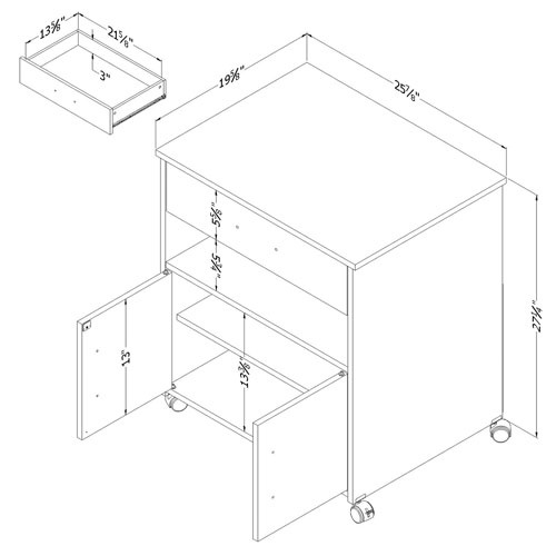 Fiesta Contemporary Mobile Microwave Cart