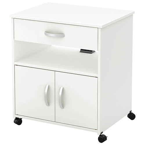 Fiesta Contemporary Mobile Microwave Cart - White