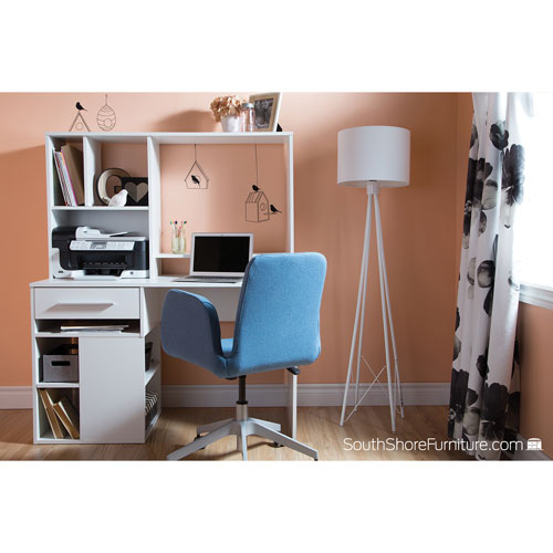Annexe 1-Drawer Computer Desk - Pure White