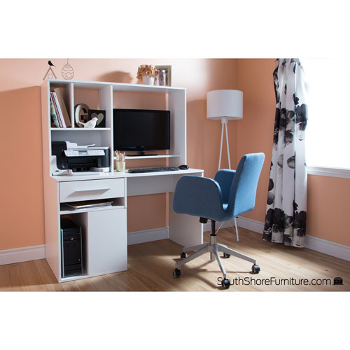 Annexe 1-Drawer Computer Desk - Pure White