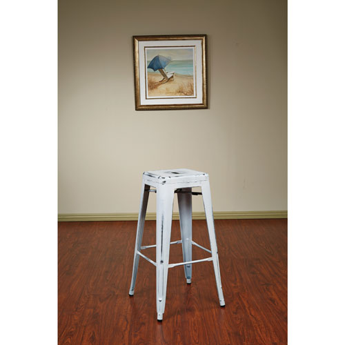 Bristow Contemporary Bar Height Barstool - Set of 4 - Antique White