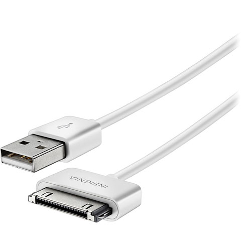 Insignia 1.22m USB/30-Pin Cable - White - Only at Best Buy