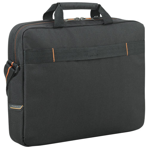 Solo 15.6" Laptop Slim Briefcase - Black/Orange