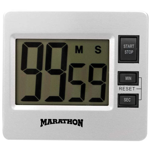 Marathon 100-Minute Timer with Magnetic Clip - Stainless Steel