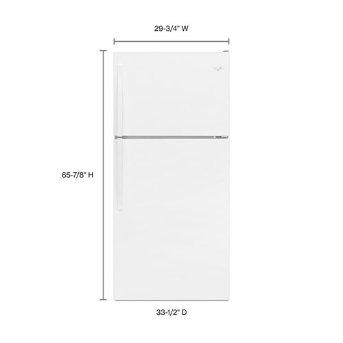 Whirlpool 30" 18.2 Cu. Ft. Top Freezer Refrigerator (WRT148FZDW) - White
