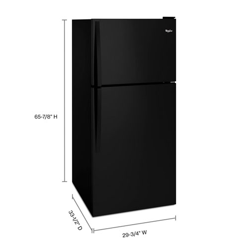 Whirlpool 30" 18.2 Cu. Ft. Top Freezer Refrigerator - Black