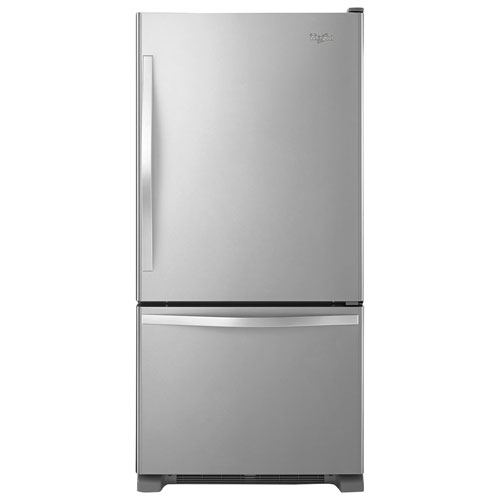 Whirlpool 30" 18.7 Cu. Ft. Bottom Freezer Refrigerator with LED Lighting - Stainless Steel