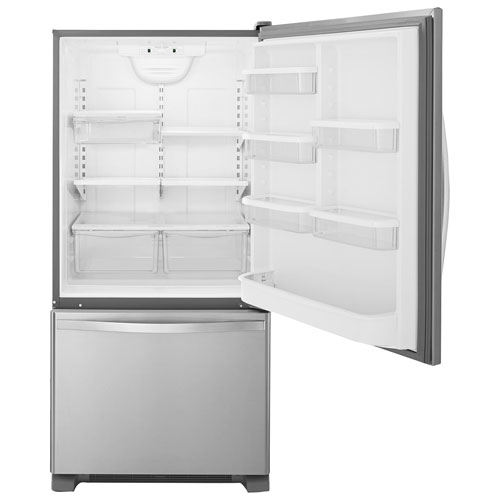 Whirlpool 30" 18.7 Cu. Ft. Bottom Freezer Refrigerator with LED Lighting