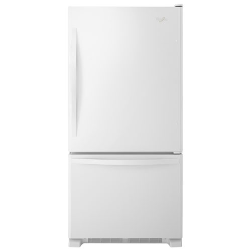 Whirlpool 33" 21.9 Cu. Ft. Bottom Freezer Refrigerator with LED Lighting - White-on-White