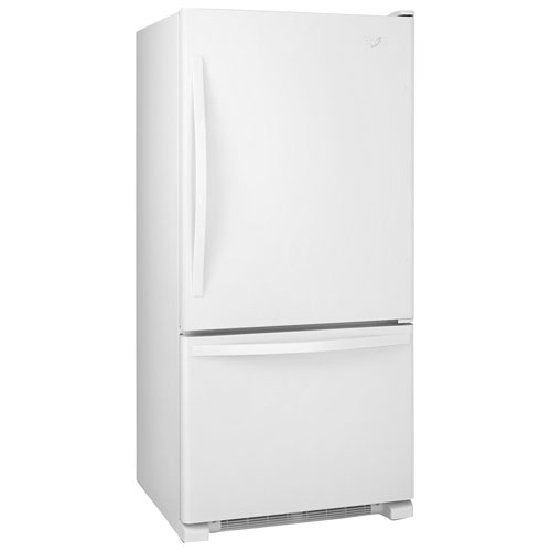 Whirlpool 30" 18.7 Cu. Ft. Bottom Freezer Refrigerator with LED Lighting - White-on-White