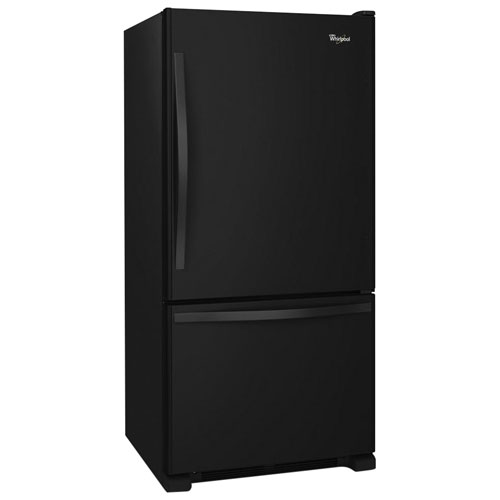 Whirlpool 33" 21.9 Cu. Ft. Bottom Freezer Refrigerator with LED Lighting (WRB322DMBB) - Black-on-Black