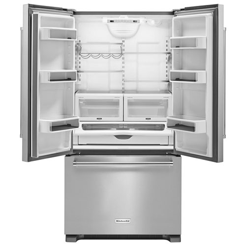 KitchenAid 36" 21.9 Cu. Ft. Counter-Depth French Door Refrigerator - Stainless Steel