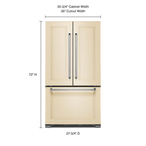 KitchenAid 36" 21.9 Cu. Ft. Counter-Depth French Door Refrigerator with Internal Water Dispenser