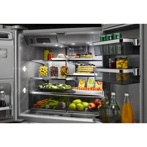 Réfrigérateur à deux portes 25,8 pi3 36 po, distributeur de glaçons et d'eau de KitchenAid - Inox