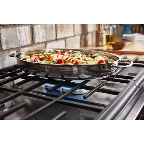 KitchenAid 30" 7.1 Cu. Ft. True Convection 5-Burner Slide-In Dual Fuel Range (YKSDB900ESS) - Stainless