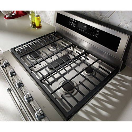 KitchenAid 30" Cu. Ft. Double Oven 5-Burner Freestanding Dual Fuel Range (KFDD500ESS) - Stainless