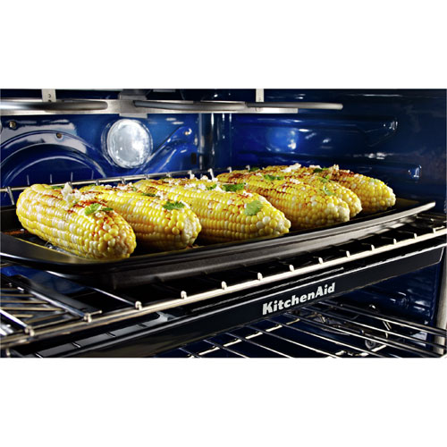 KitchenAid 30" Cu. Ft. Double Oven 5-Burner Freestanding Dual Fuel Range (KFDD500ESS) - Stainless