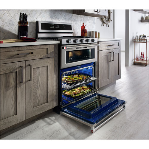 KitchenAid 30" Cu. Ft. Double Oven 5-Burner Freestanding Dual Fuel Range (KFDD500ESS) - Stainless