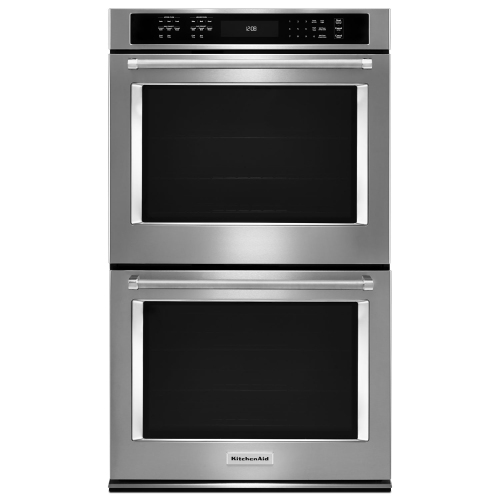 KitchenAid 30" 2 x 5 Cu. Ft. Self-Clean True Convection Electric Double Wall Oven - Stainless Steel