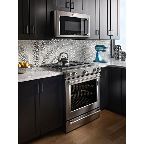 KitchenAid 30" 6.5 Cu. Ft. True Convection 5-Burner Slide-In Gas Range - Stainless Steel