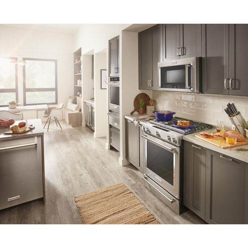 KitchenAid 30" 6.5 Cu. Ft. True Convection 5-Burner Slide-In Gas Range - Stainless Steel