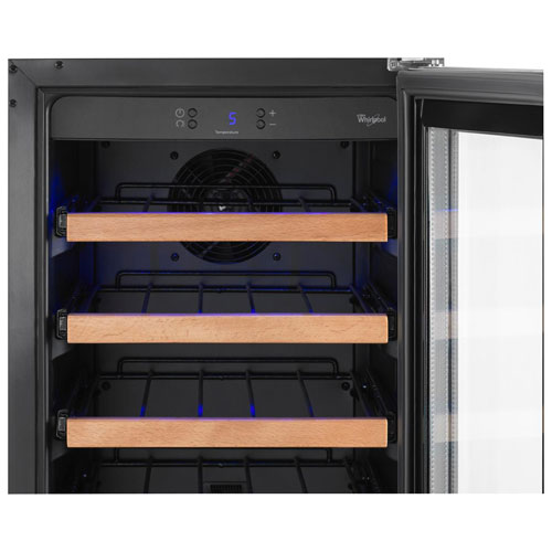 Whirlpool 34-Bottle Wine Cooler (WUW35X15DS) - Black-on-Stainless