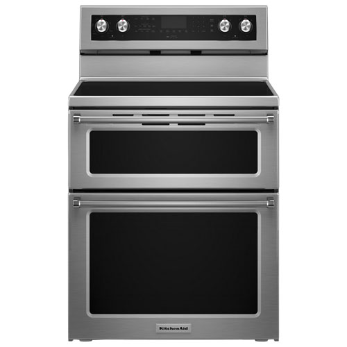 KitchenAid 30" 6.7 Cu. Ft. Double Oven 5-Element Freestanding Electric Range - Stainless