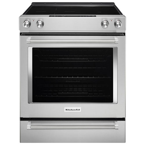 KitchenAid 30" 6.4 Cu. Ft. True Convection 5-Element Slide-In Electric Range (YKSEG700ESS) - Stainless