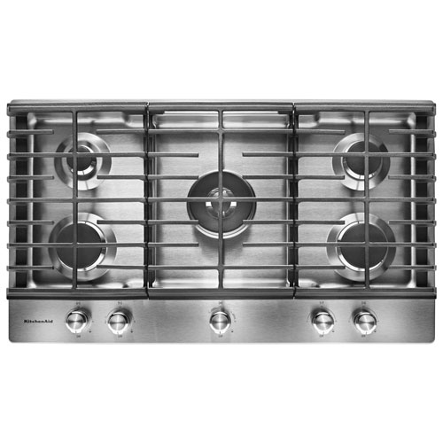 KitchenAid 36" 5-Burner Gas Cooktop - Stainless Steel