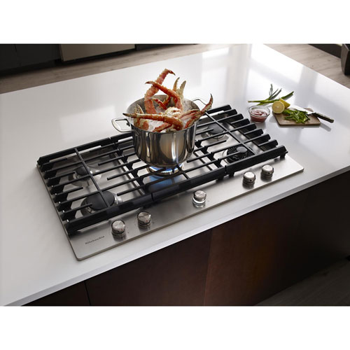 KitchenAid 36" 5-Burner Gas Cooktop - Stainless Steel