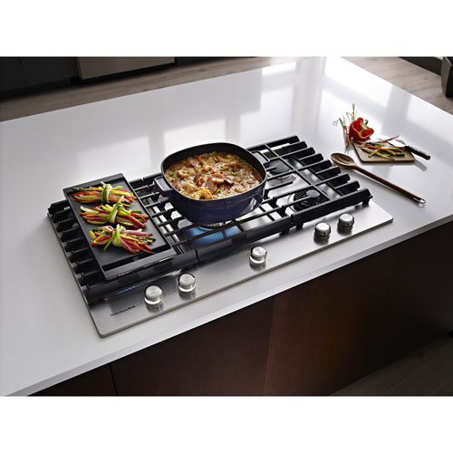 KitchenAid 36" 5-Burner Gas Cooktop - Stainless Steel