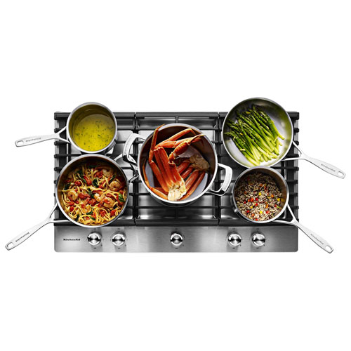 KitchenAid 36" 5-Burner Gas Cooktop - Stainless Steel