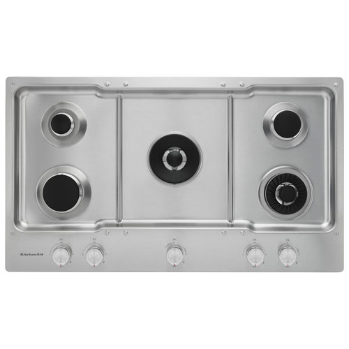 KitchenAid 36" 5-Burner Gas Cooktop - Stainless Steel