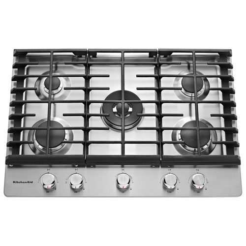 Surface de cuisson au gaz de 30 po à 5 brûleurs de KitchenAid - Acier inoxydable