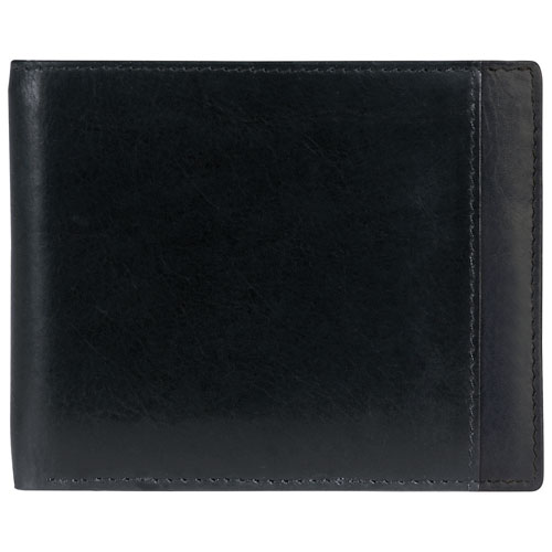 Mancini Casablanca Leather Billfold with Removable Passcase - Black