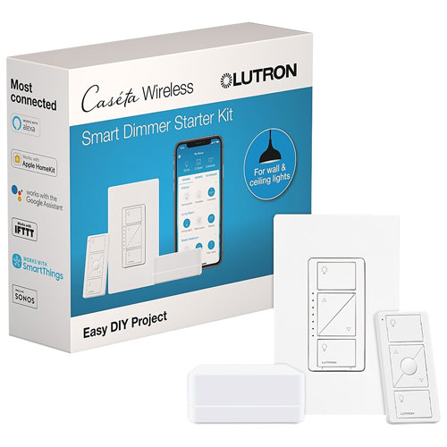 Lutron Caseta Wireless Kit with In-Wall Dimmer Kit & Smart Bridge