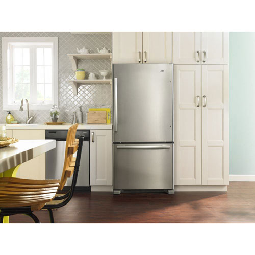Amana 33" 22 Cu. Ft. Bottom Freezer Refrigerator - Stainless Steel
