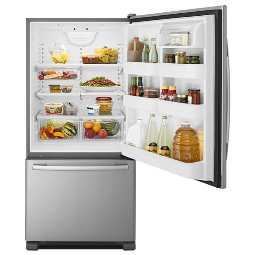 Amana 33" 22 Cu. Ft. Bottom Freezer Refrigerator - Stainless Steel