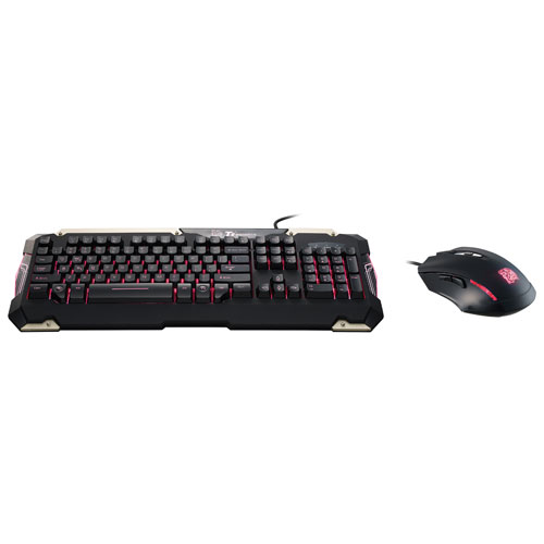 Tt eSports Commander Wired Optical Gaming Keyboard & Mouse Combo - Black/Red