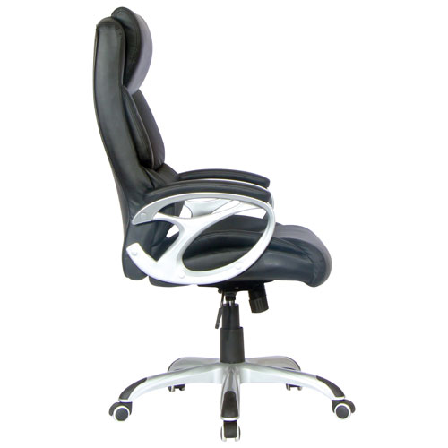 TygerClaw Ergonomic High-Back Leather Manager Chair - Black