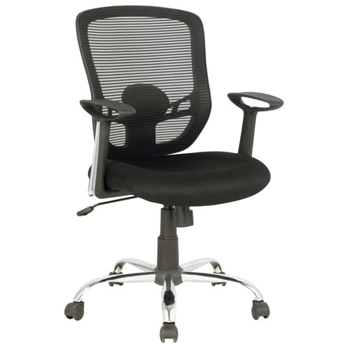 Chaise de bureau ergonomique en tissu maillé à dossier mi-hauteur de TygerClaw - Noir