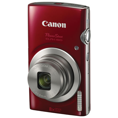 Canon PowerShot ELPH 180 20.0MP 8x Optical Zoom Digital Camera - Red