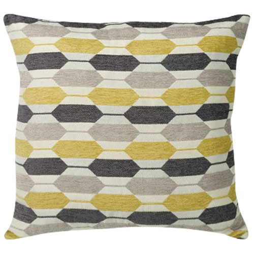 Urban Loft Modern Hexagon Feather Filled Throw Pillow Yellow