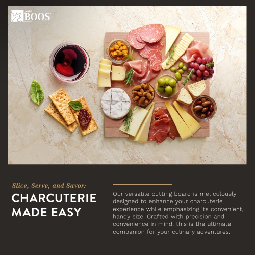 BoosBlock Maple Edge Grain Cutting Board, 10" x 10" - 1" Thick