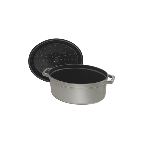 Staub Grey Oval Cocotte - 5.7 qt. / 5.5 L