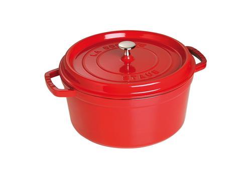 Staub Cherry Red Round Cocotte - 7.0 qt. / 6.7 L